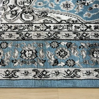 Budget Rugs 2567 Blue square Rug Saray Rugs