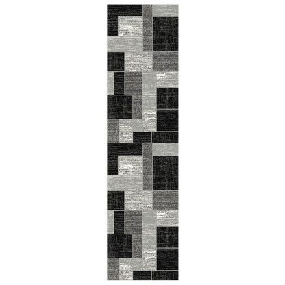 Budget Rugs 448 grey square Rug