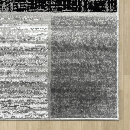 Budget Rugs 448 grey square Rug