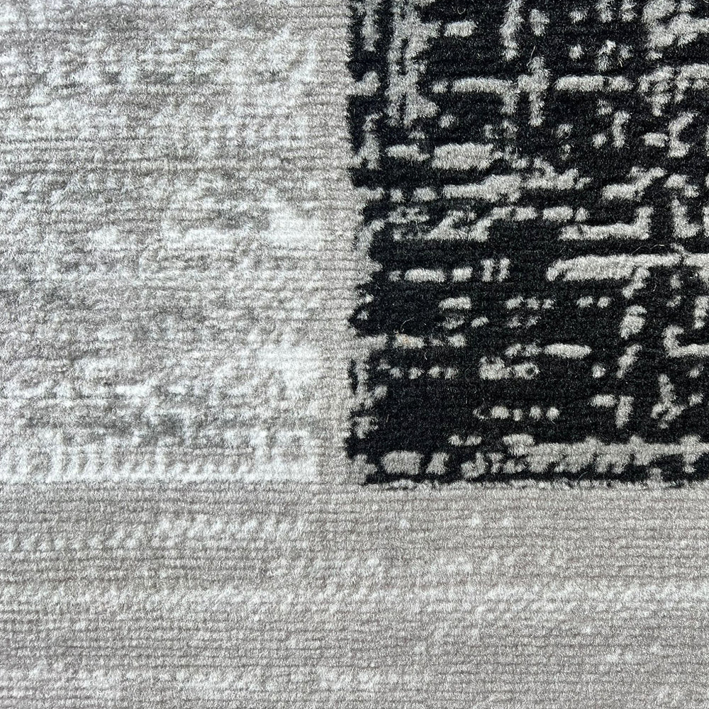 Budget Rugs 448 grey square Rug