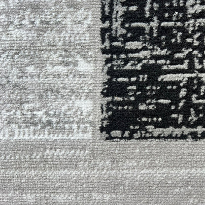 Budget Rugs 448 grey square Rug