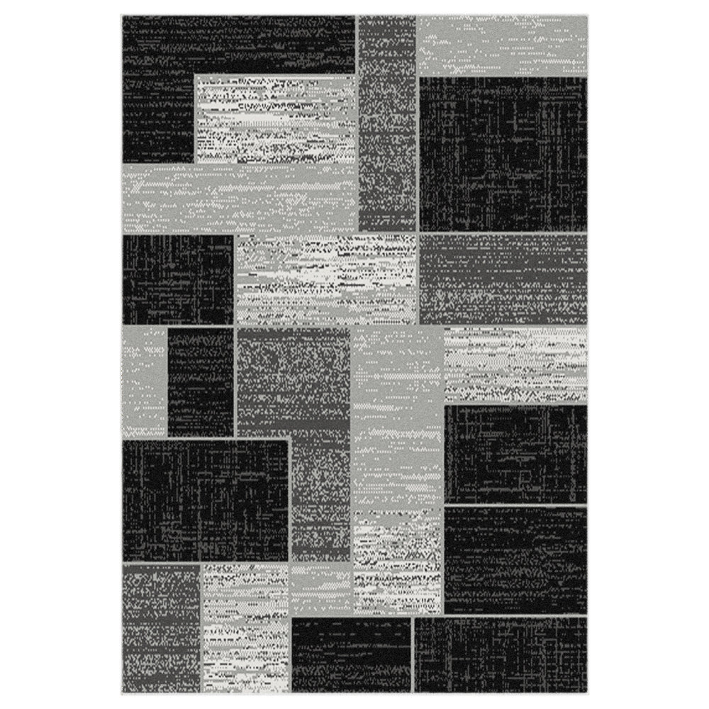 Budget Rugs 448 grey square Rug