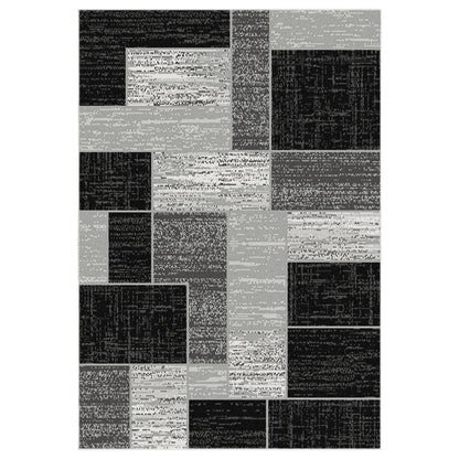 Budget Rugs 448 grey square Rug
