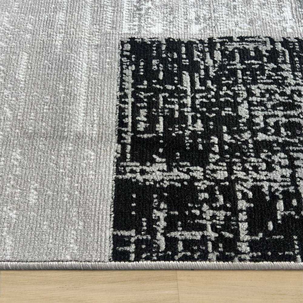 Budget Rugs 448 grey square Rug