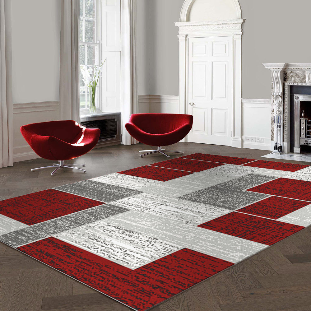 Budget Rugs 448 Red square Rug