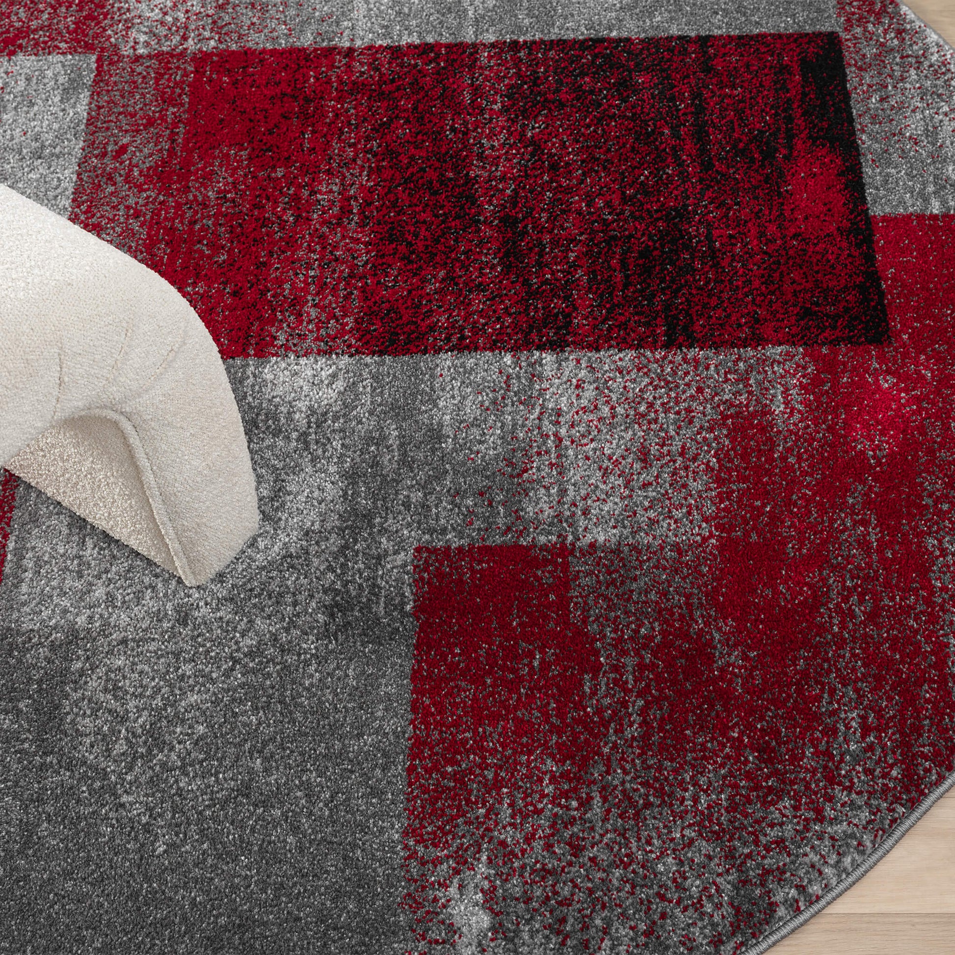 Slate 766 Red Round Rug Saray Rugs