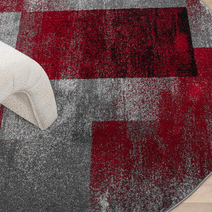 Slate 766 Red Round Rug Saray Rugs