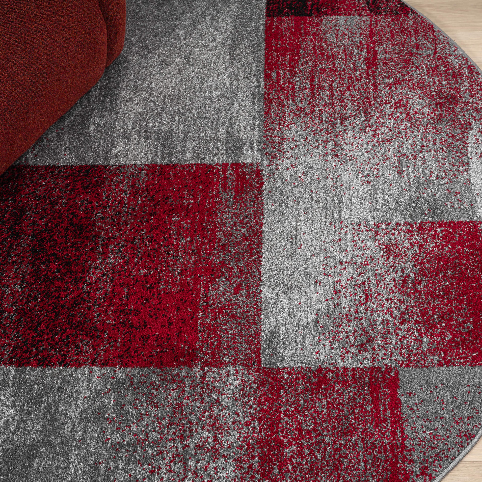 Slate 766 Red Round Rug Saray Rugs