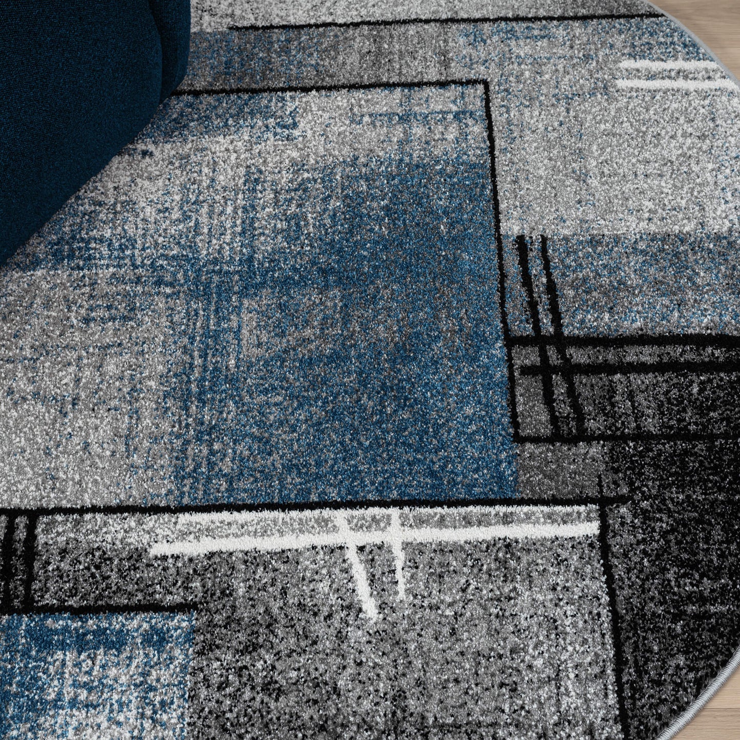 Slate 768 Blue Round Rug Saray Rugs