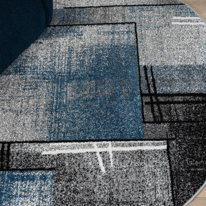 Slate 768 Blue Round Rug Saray Rugs