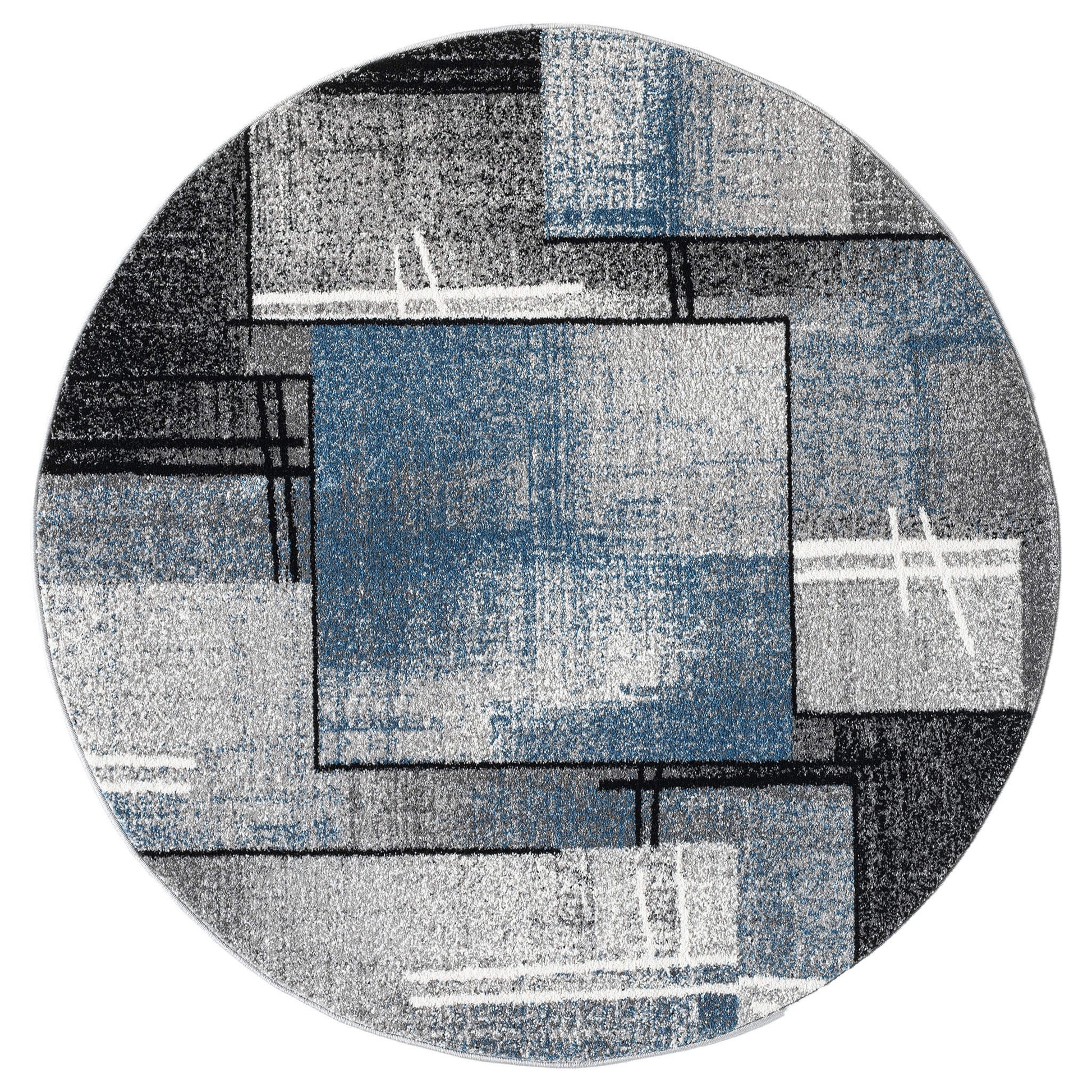 Slate 768 Blue Round Rug Saray Rugs