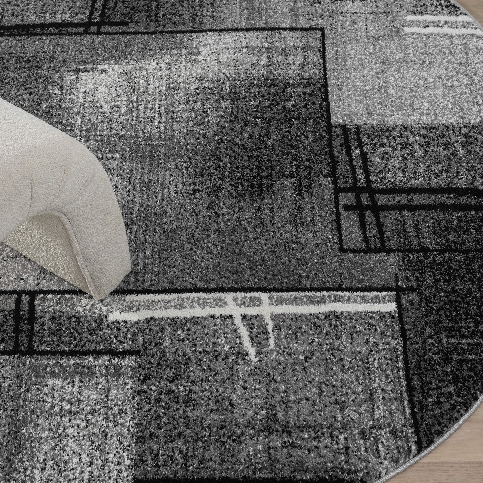 Slate 768 Grey Round Rug Saray Rugs