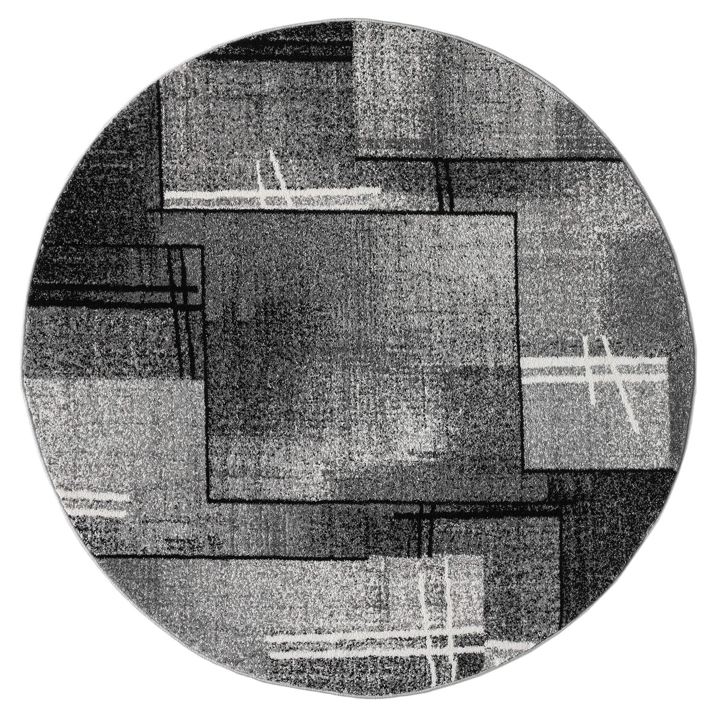 Slate 768 Grey Round Rug Saray Rugs