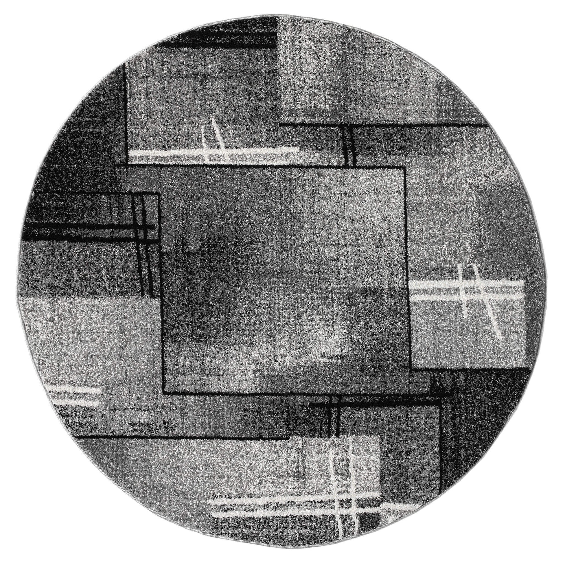 Slate 768 Grey Round Rug Saray Rugs