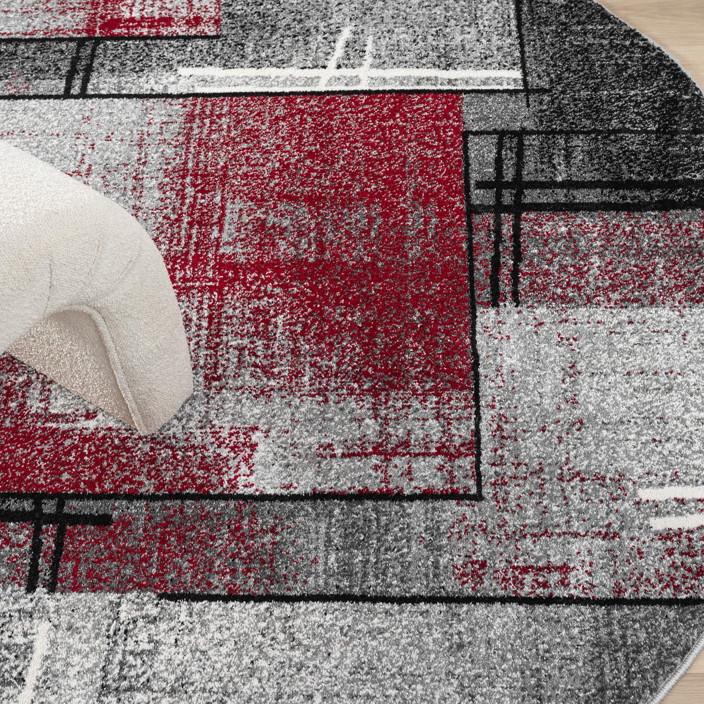 Slate 768 Red Round Rug Saray Rugs