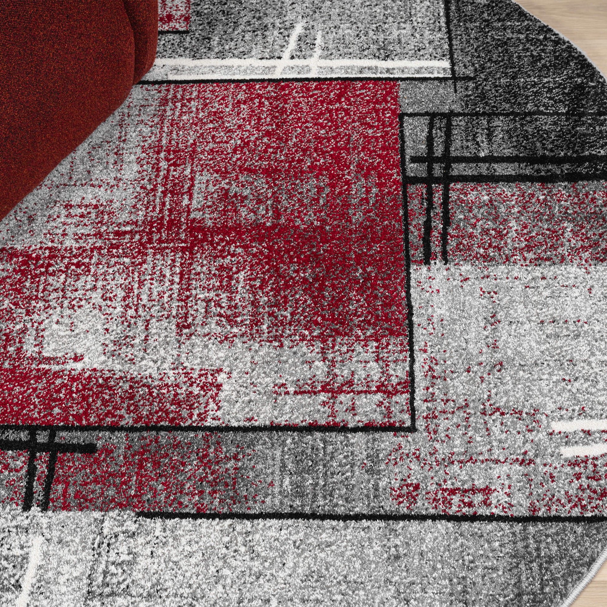 Slate 768 Red Round Rug Saray Rugs