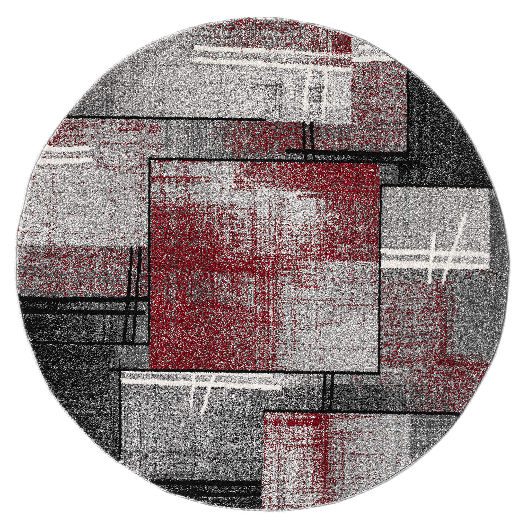 Slate 768 Red Round Rug Saray Rugs