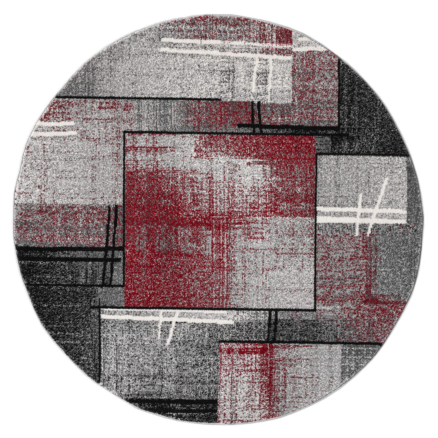 Slate 768 Red Round Rug Saray Rugs