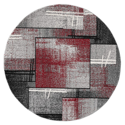 Slate 768 Red Round Rug Saray Rugs
