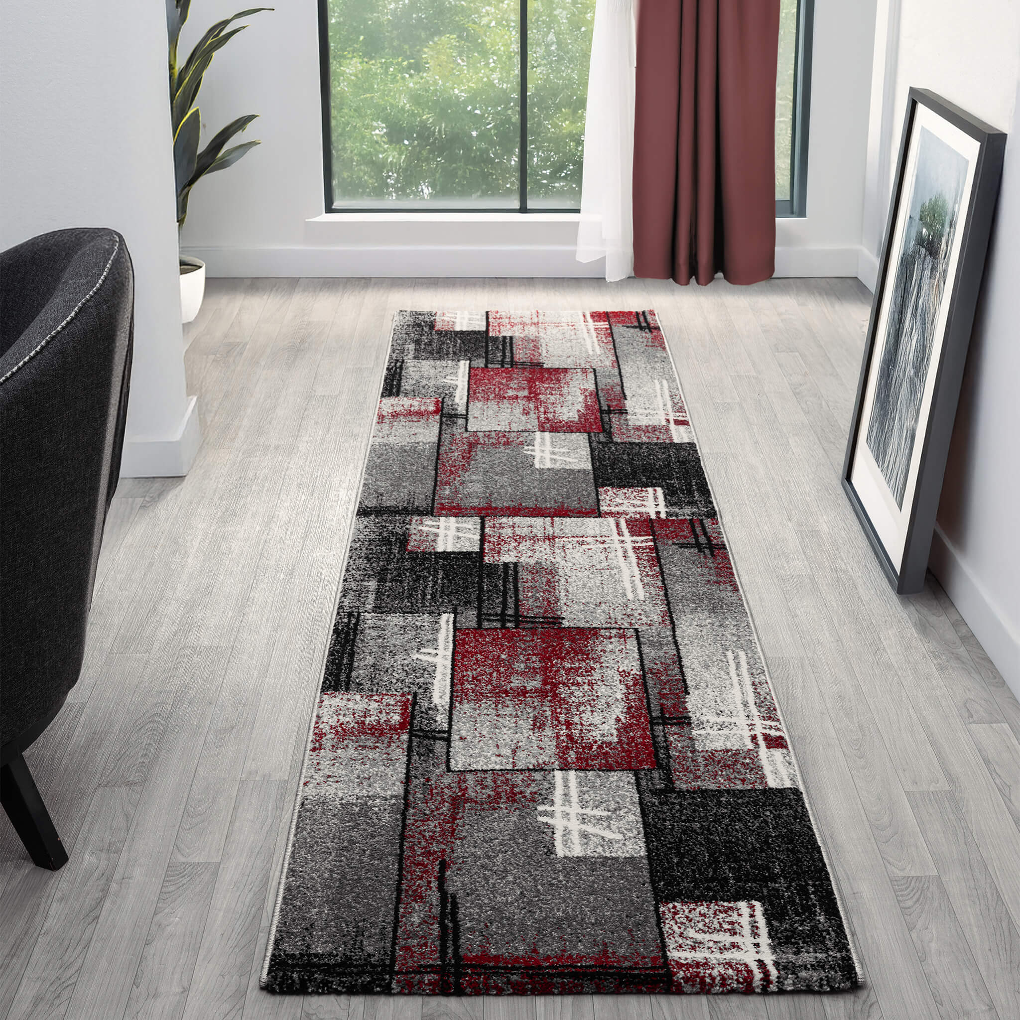 Slate 768 Red Runner Saray Rugs