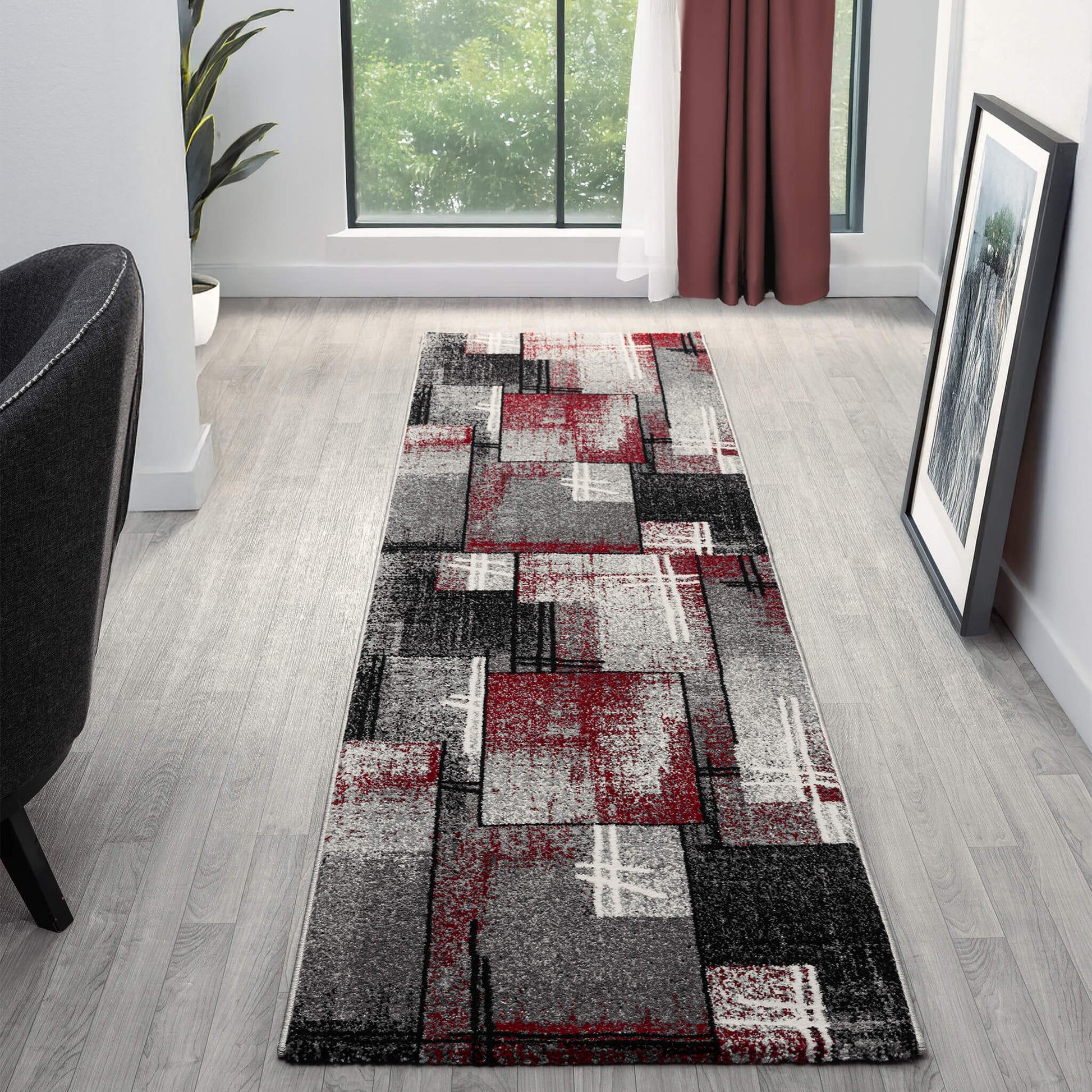 Slate 768 Red Runner Saray Rugs