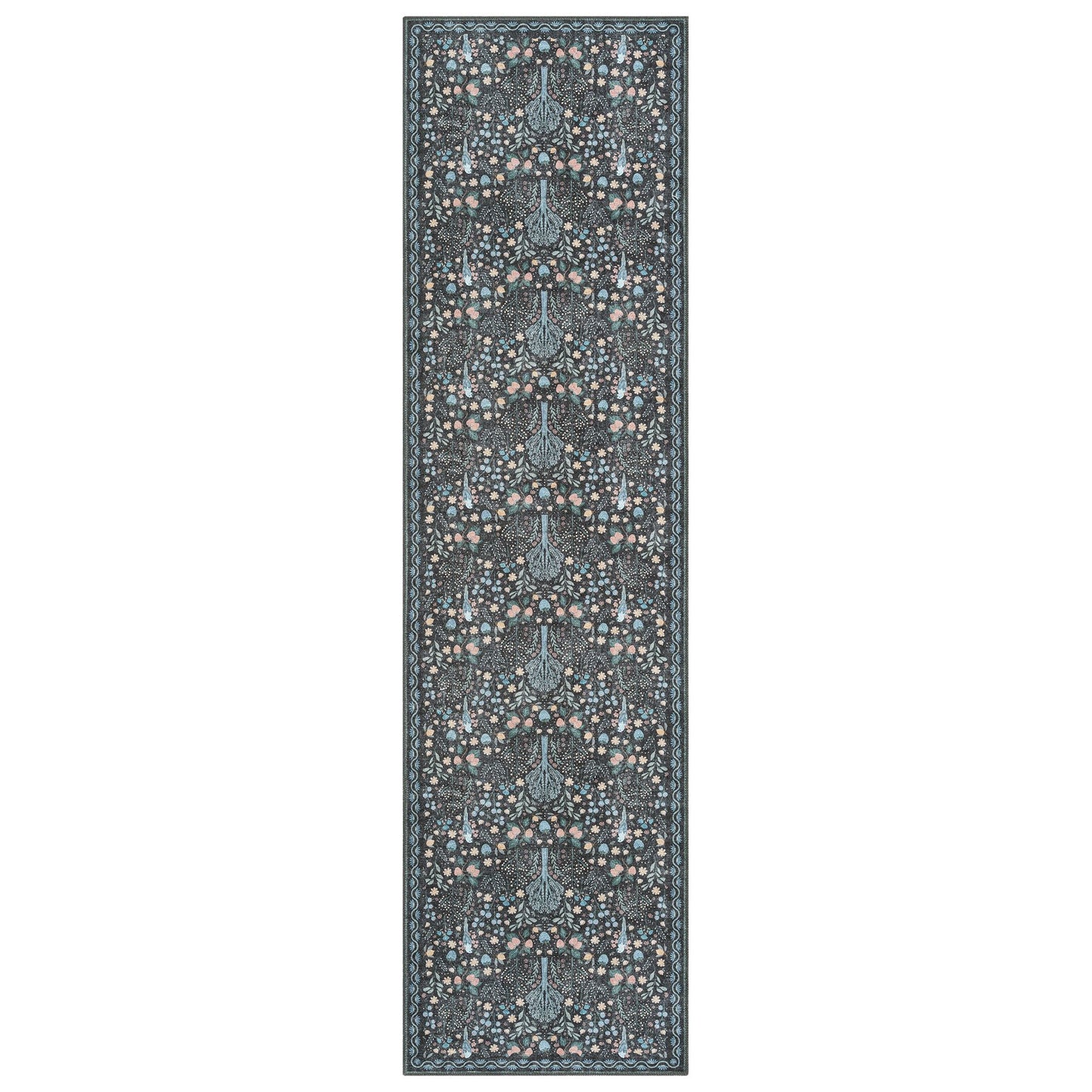 Vintage 747 Charcoal Hallway Runner Saray Rugs
