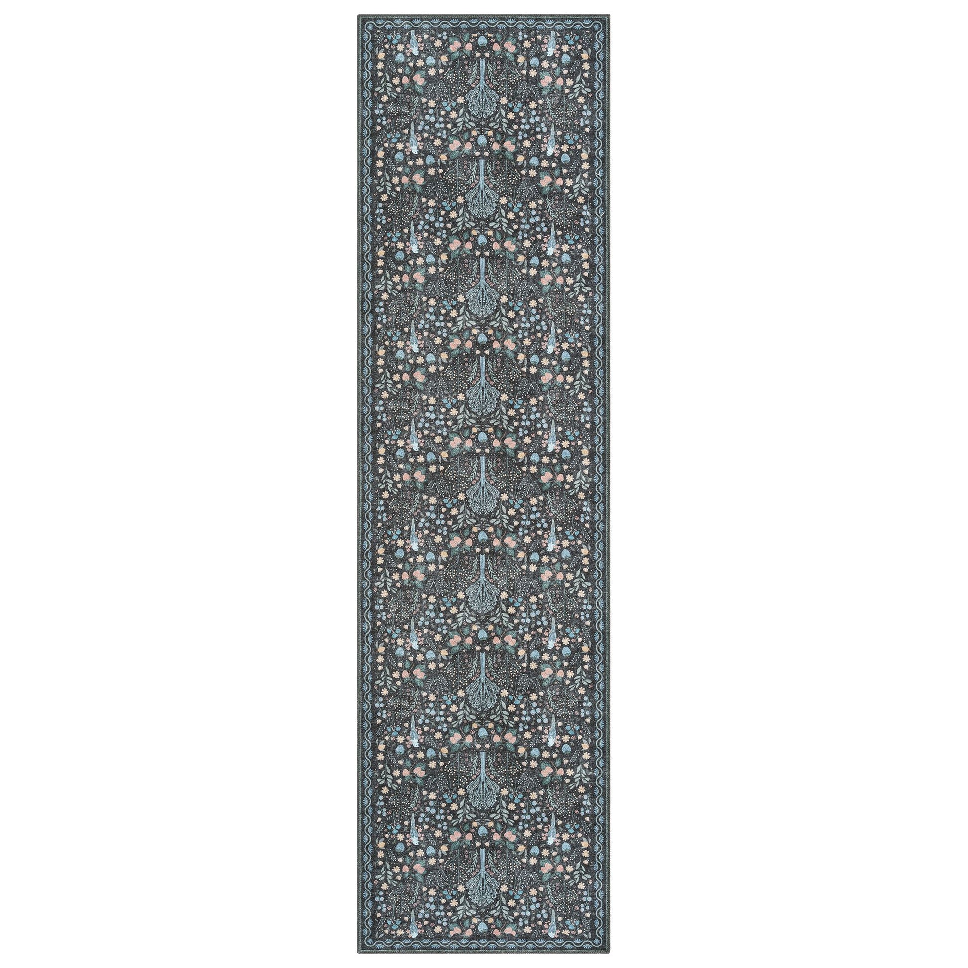 Vintage 747 Charcoal Hallway Runner Saray Rugs