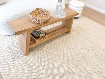 Essence Minimal Wool Weave Beige Rug The Rug Co
