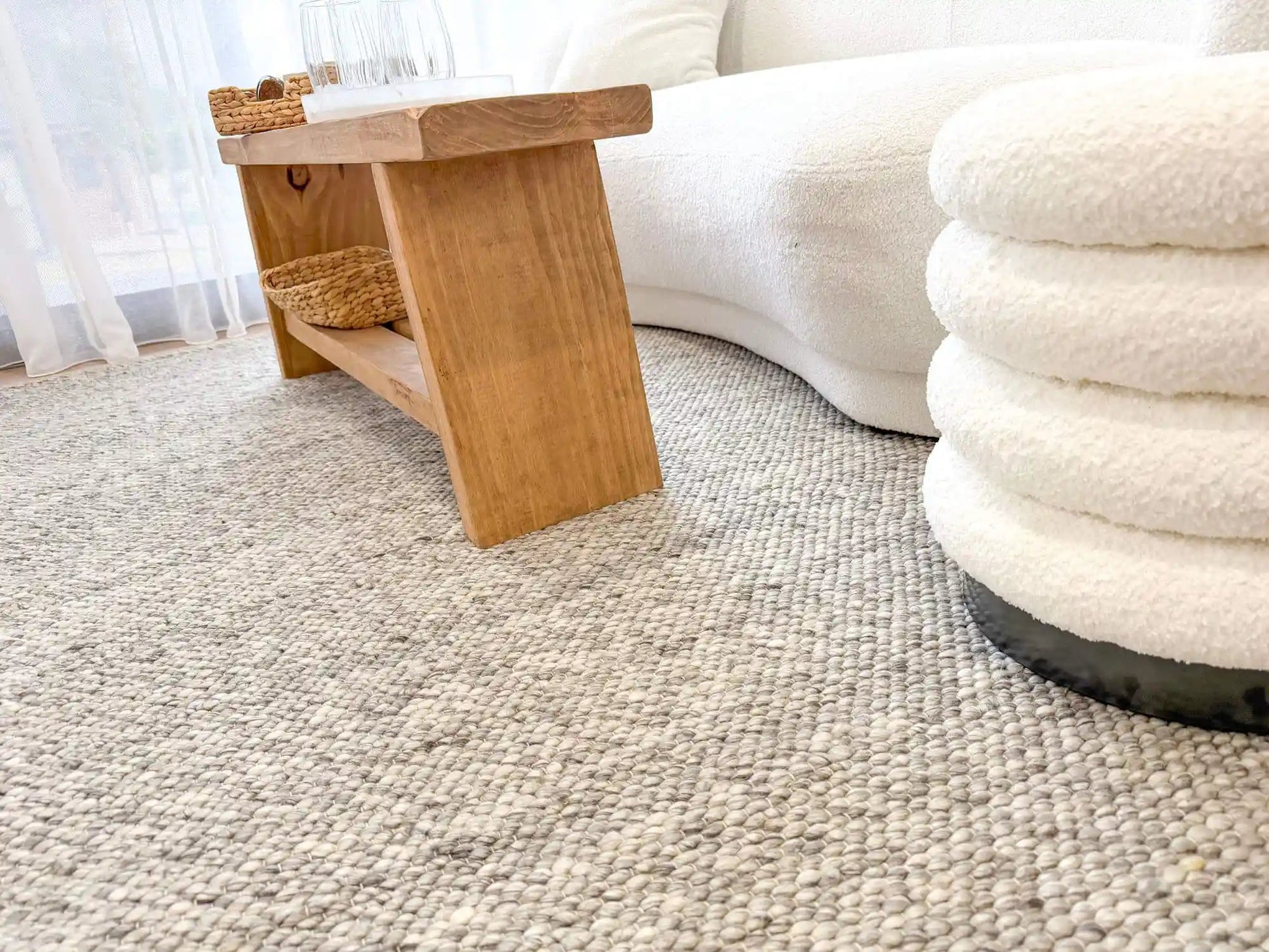 Essence Minimal Wool Weave Grey Rug The Rug Co