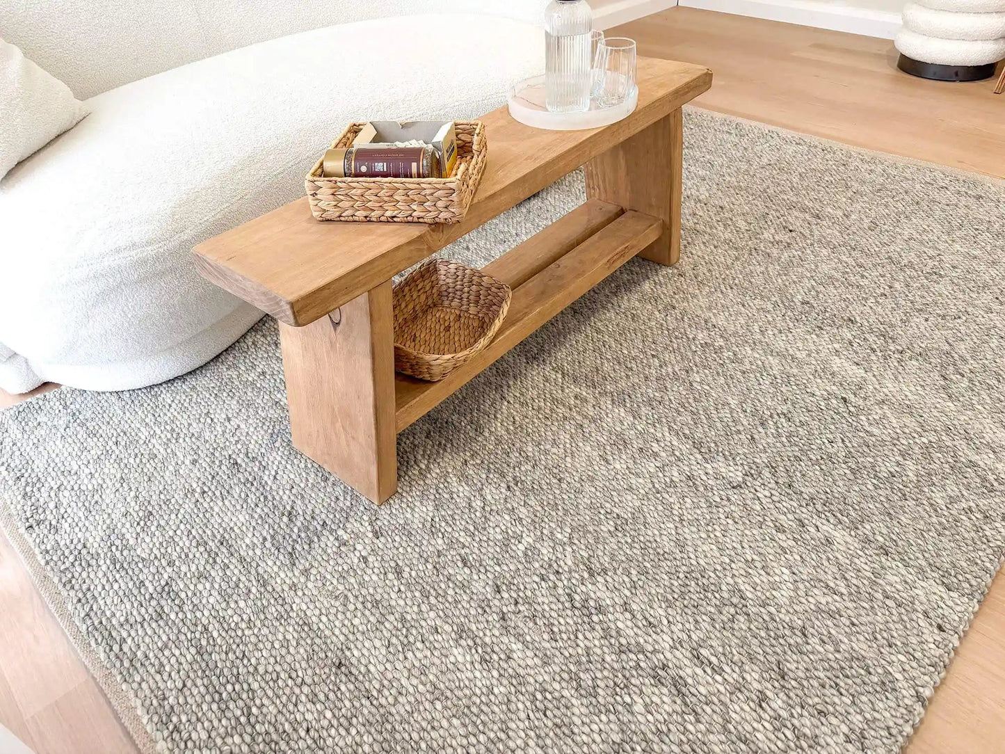 Essence Minimal Wool Weave Grey Rug The Rug Co