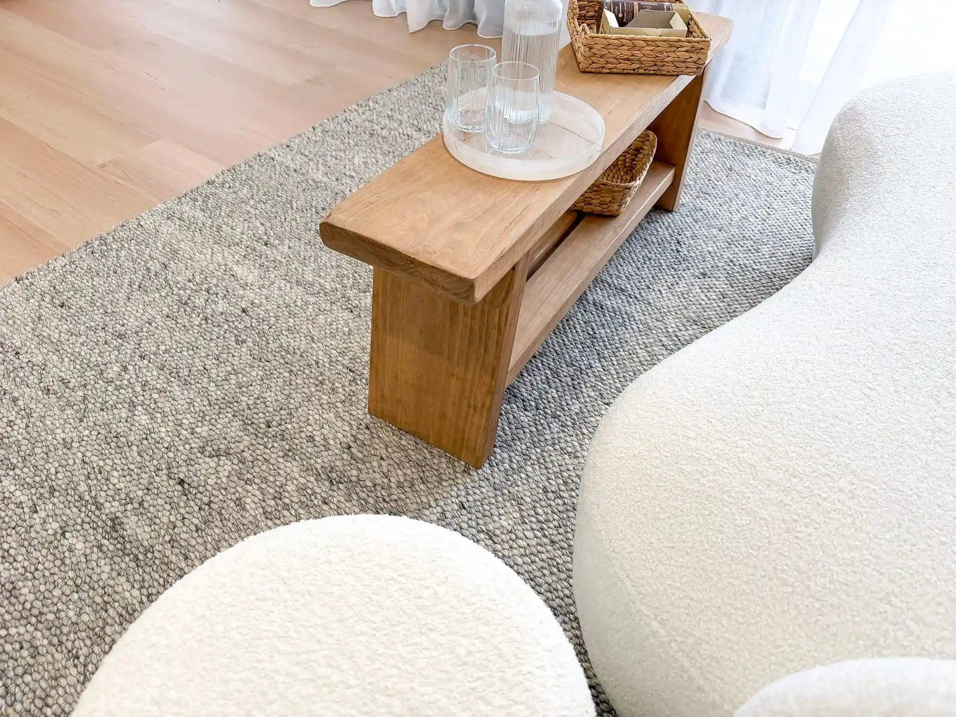 Essence Minimal Wool Weave Grey Rug The Rug Co