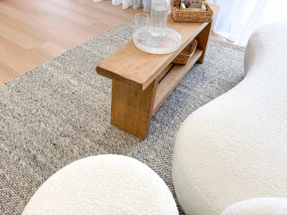 Essence Minimal Wool Weave Grey Rug The Rug Co