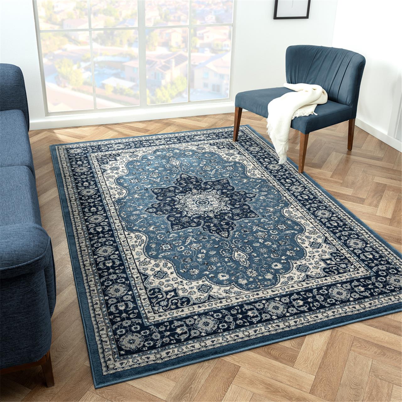 Serena 895 Navy Floor Rug Saray Rugs