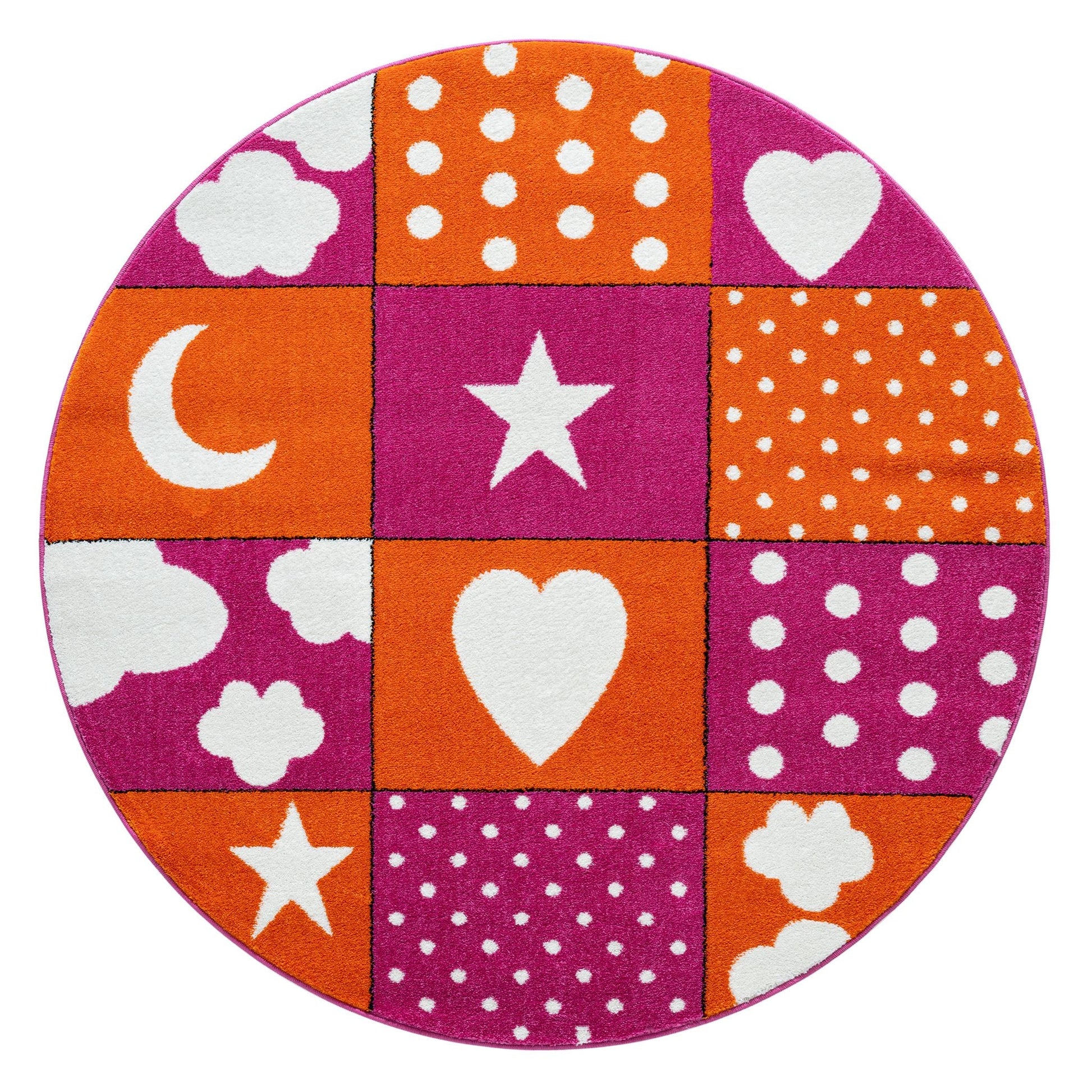 Kidsville 573 Pink Round Saray Rugs