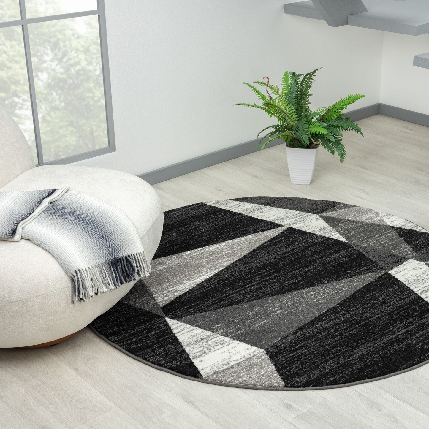 Adore 2301 Grey Round Saray Rugs