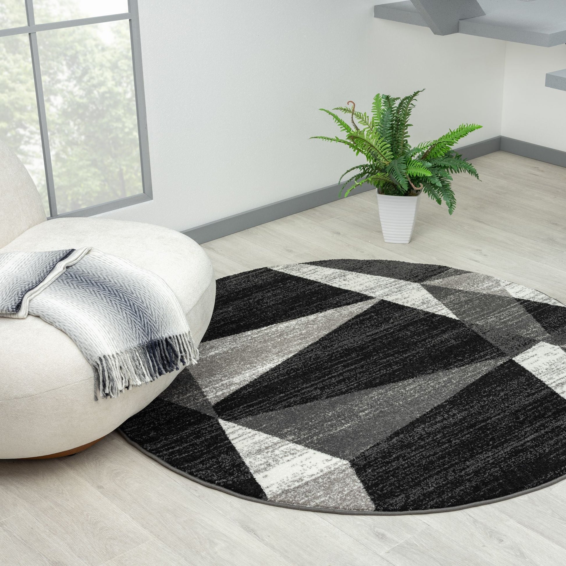 Adore 2301 Grey Round Saray Rugs
