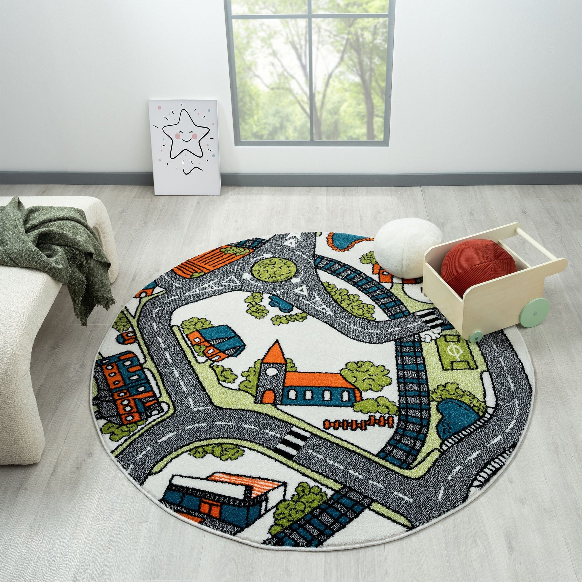 Kidsville 575 Cream Round Saray Rugs