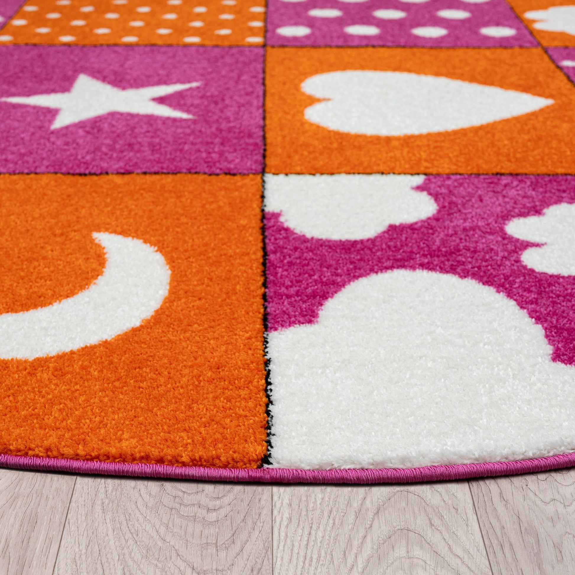 Kidsville 573 Pink Round Saray Rugs