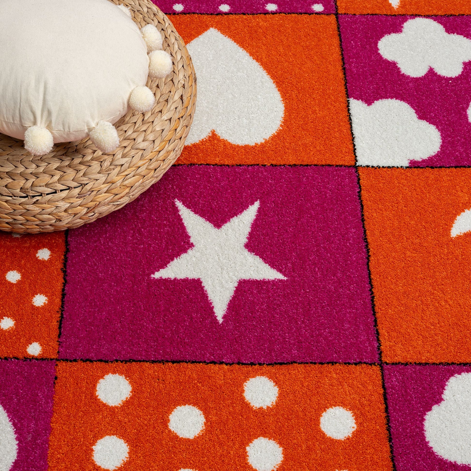 Kidsville 573 Pink Round Saray Rugs