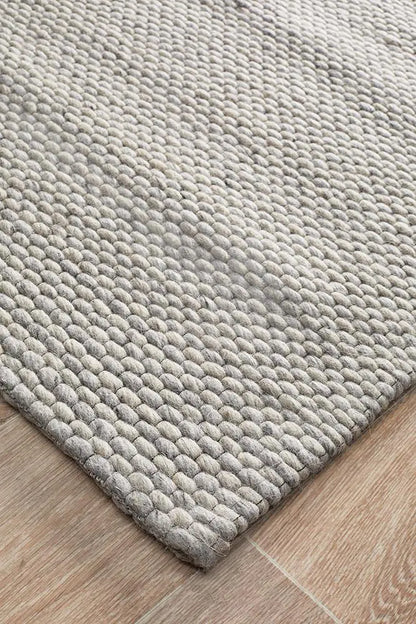 Afroza 320 Grey Wool and Viscose Rug Unitex