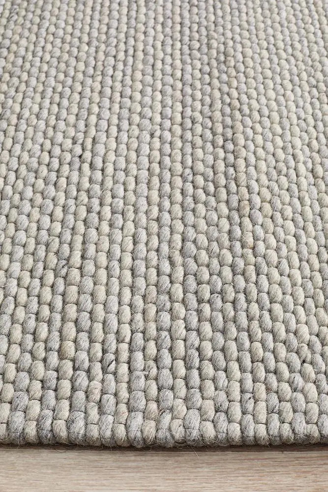 Afroza 320 Grey Wool and Viscose Rug Unitex