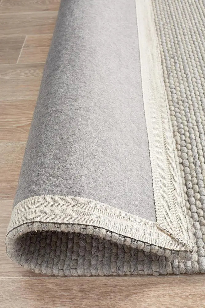 Afroza 320 Grey Wool and Viscose Rug Unitex