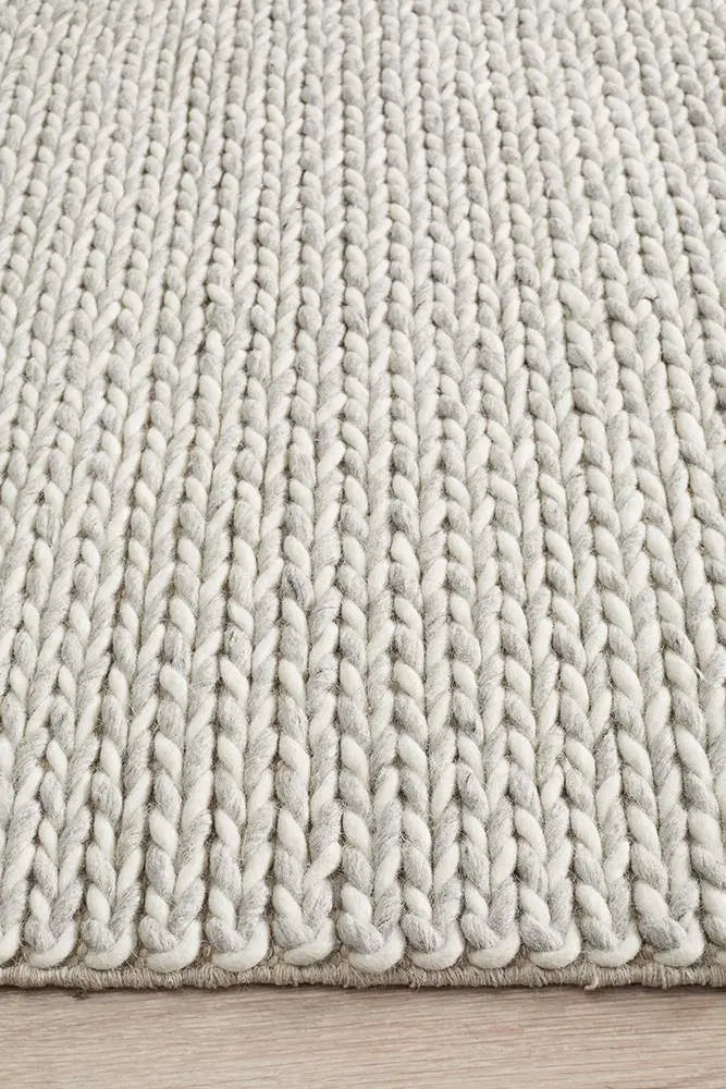 Afroza 321 Silver Wool and Viscose Rug Unitex