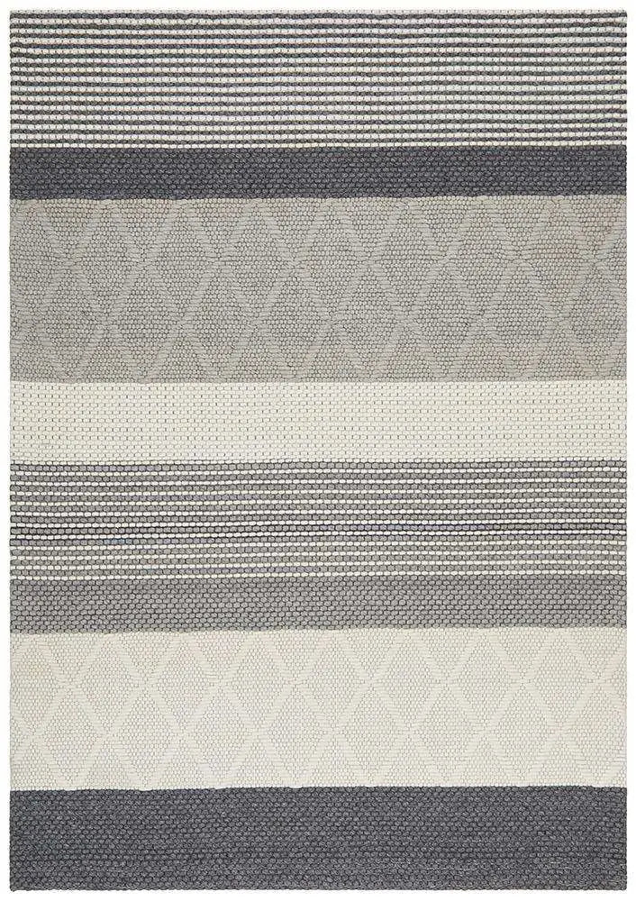 Afroza 324 Silver Wool and Viscose Rug Unitex