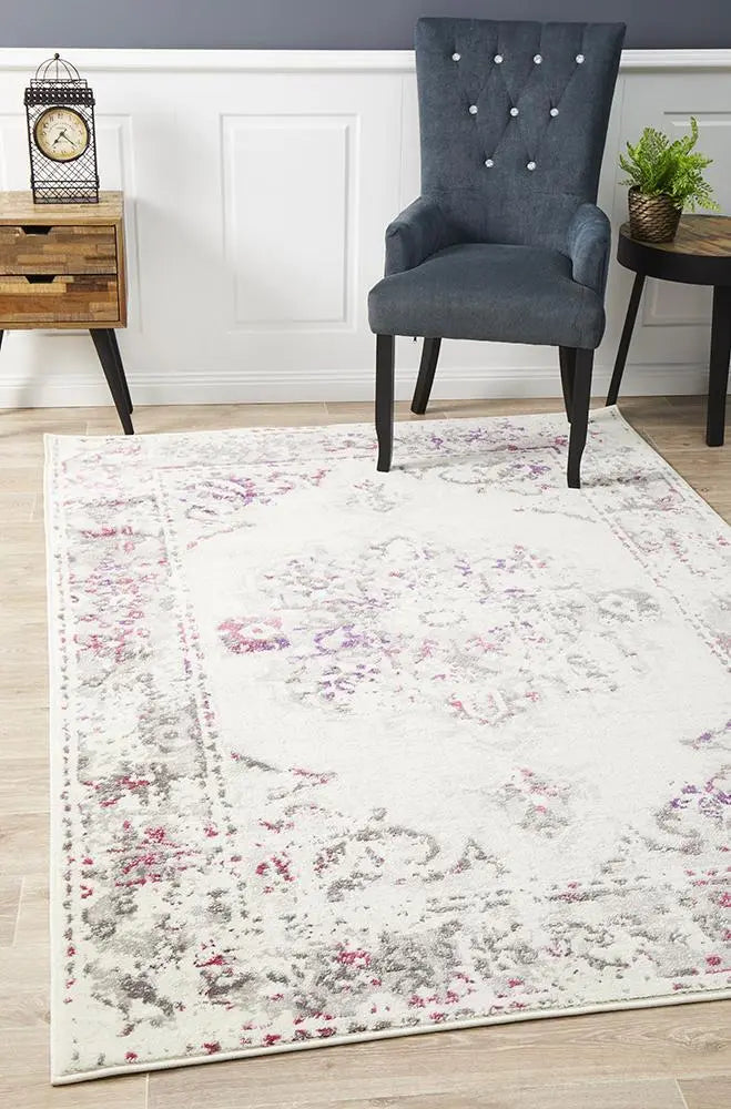 Alexa Transitional Rug White Pink Grey, Living room Rugs, Home Decor Rugs,  Traditional Design Rugs Rug Culture