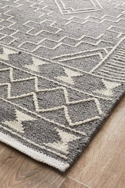 Amber 802 Grey Wool Rug, 100 % Wool Rugs, HAND LOOMED Rugs Unitex