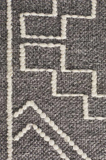 Amber 802 Grey Wool Rug, 100 % Wool Rugs, HAND LOOMED Rugs Unitex