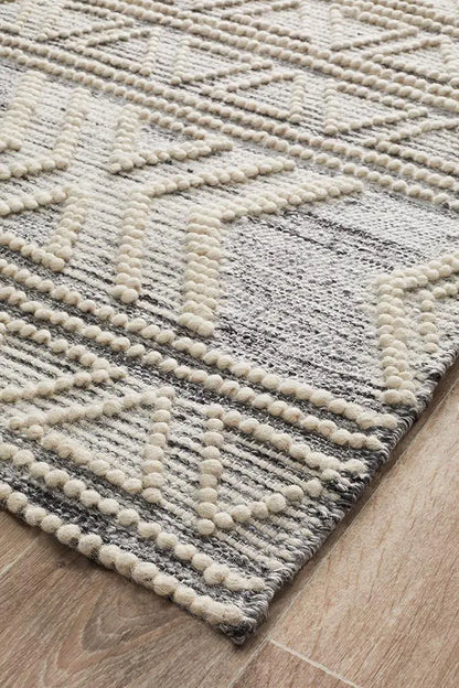 Amber 806 SILVER WOOL RUG Unitex