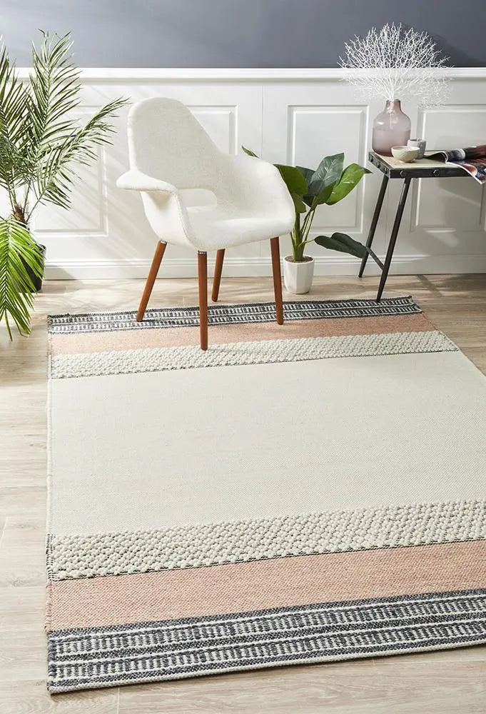 Amber 809 Peach Natural Rug, Modern Rugs, HAND LOOMED Rugs Unitex