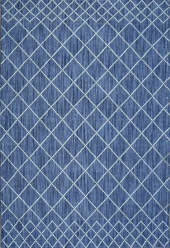 Argine Cross Blue Wool Rug The Rug Co